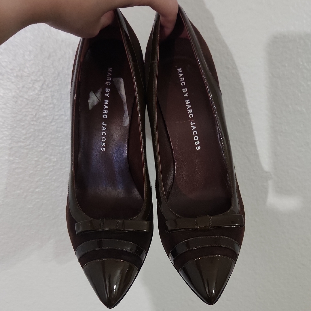 Marc By Marc Jacobs Suede/Patent Pointy Pumps